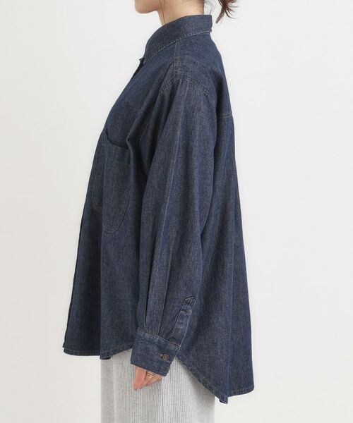 SHOO・LA・RUE / シューラルー シャツ・ブラウス | 【S-LL】こなれ感をプラスする BIGポケットデニムシャツ | 詳細14