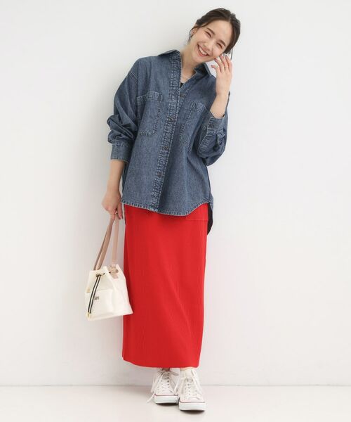 SHOO・LA・RUE / シューラルー シャツ・ブラウス | 【S-LL】こなれ感をプラスする BIGポケットデニムシャツ | 詳細7