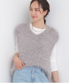 SHOO・LA・RUE / シューラルー ニット・セーター | 【2点セット/S-LL】大人のフェミニンカジュアルに ラメシャギーニットベスト+ロンT