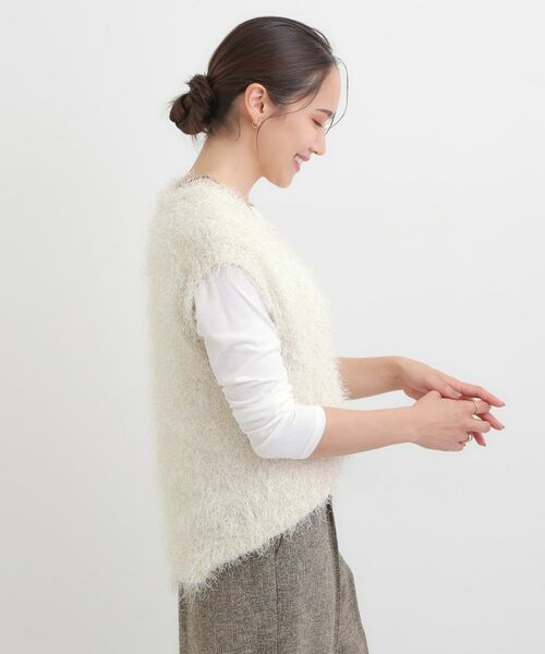 SHOO・LA・RUE / シューラルー ニット・セーター | 【2点セット/S-LL】大人のフェミニンカジュアルに ラメシャギーニットベスト+ロンT | 詳細10