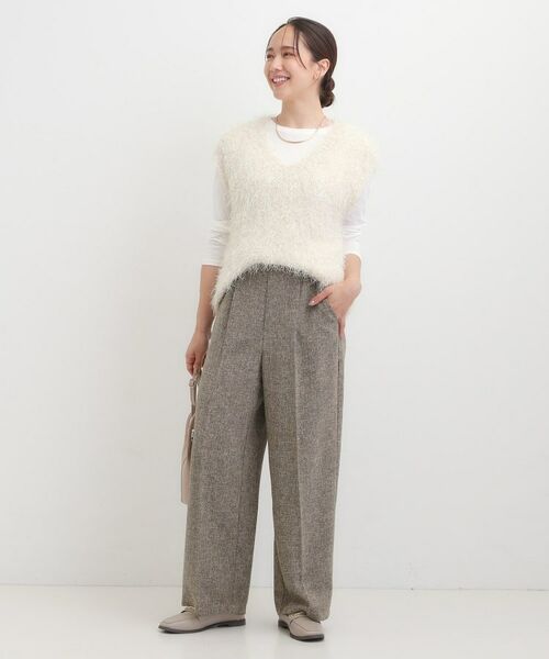 SHOO・LA・RUE / シューラルー ニット・セーター | 【2点セット/S-LL】大人のフェミニンカジュアルに ラメシャギーニットベスト+ロンT | 詳細11