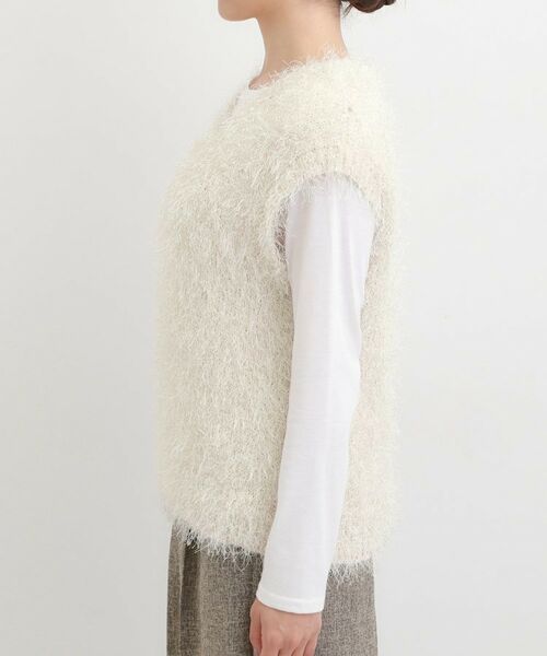 SHOO・LA・RUE / シューラルー ニット・セーター | 【2点セット/S-LL】大人のフェミニンカジュアルに ラメシャギーニットベスト+ロンT | 詳細14