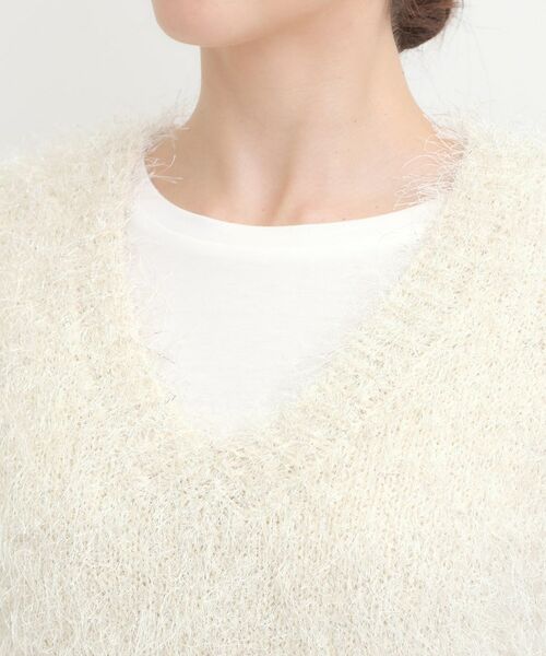 SHOO・LA・RUE / シューラルー ニット・セーター | 【2点セット/S-LL】大人のフェミニンカジュアルに ラメシャギーニットベスト+ロンT | 詳細16