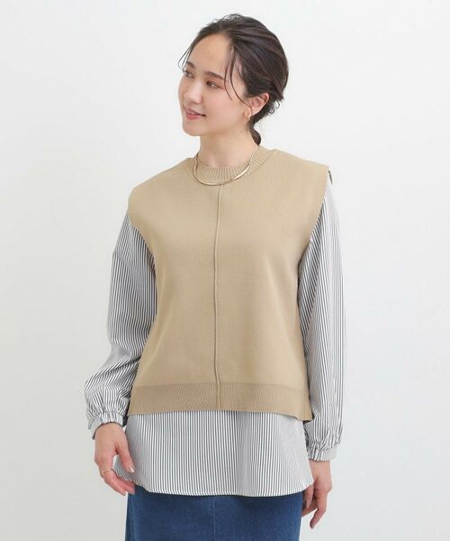 SHOO・LA・RUE / シューラルー ニット・セーター | 【S-LL/2点セット】着回し自在 ニットベスト＋フレアブラウス | 詳細13