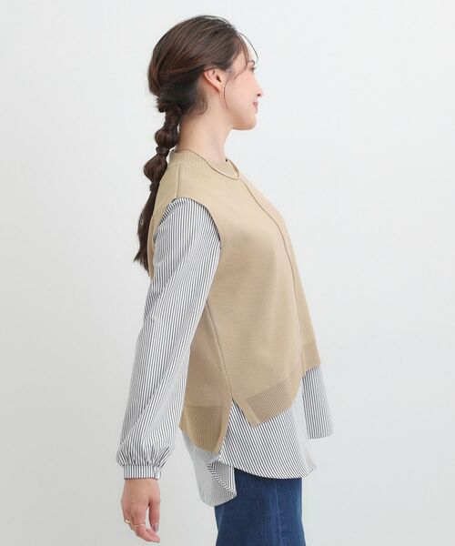 SHOO・LA・RUE / シューラルー ニット・セーター | 【S-LL/2点セット】着回し自在 ニットベスト＋フレアブラウス | 詳細14