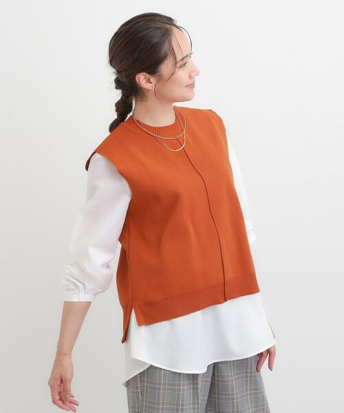 SHOO・LA・RUE / シューラルー ニット・セーター | 【S-LL/2点セット】着回し自在 ニットベスト＋フレアブラウス | 詳細18