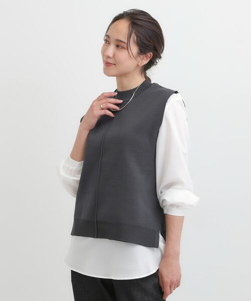 SHOO・LA・RUE / シューラルー ニット・セーター | 【S-LL/2点セット】着回し自在 ニットベスト＋フレアブラウス | 詳細2