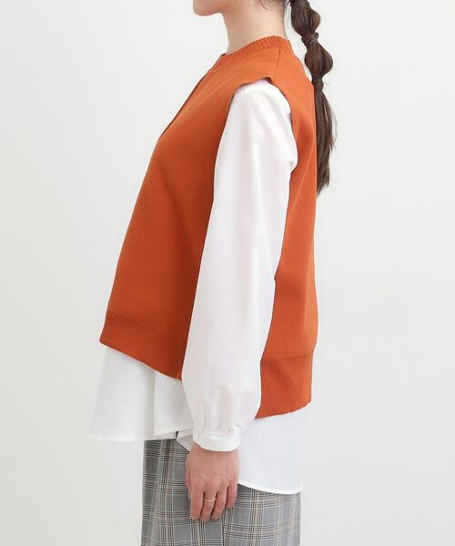 SHOO・LA・RUE / シューラルー ニット・セーター | 【S-LL/2点セット】着回し自在 ニットベスト＋フレアブラウス | 詳細22