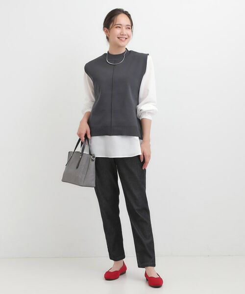 SHOO・LA・RUE / シューラルー ニット・セーター | 【S-LL/2点セット】着回し自在 ニットベスト＋フレアブラウス | 詳細3