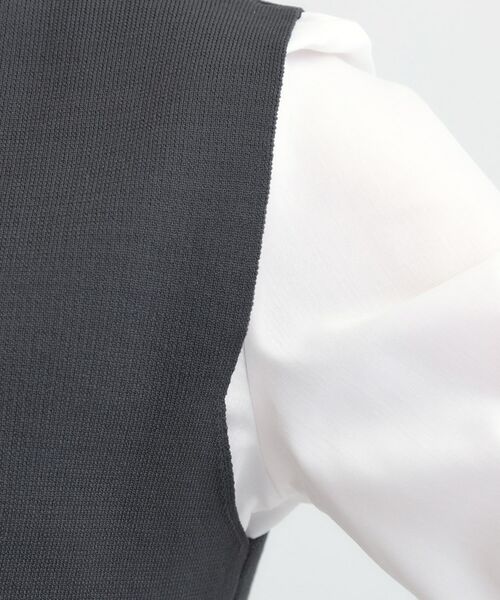 SHOO・LA・RUE / シューラルー ニット・セーター | 【S-LL/2点セット】着回し自在 ニットベスト＋フレアブラウス | 詳細4