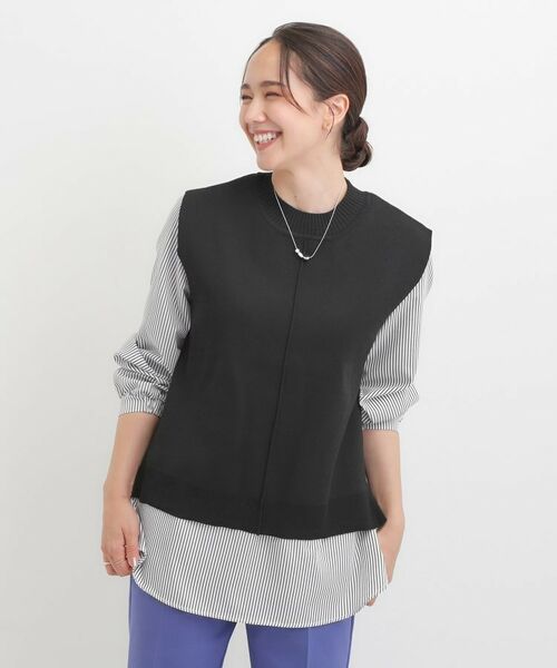 SHOO・LA・RUE / シューラルー ニット・セーター | 【S-LL/2点セット】着回し自在 ニットベスト＋フレアブラウス | 詳細5