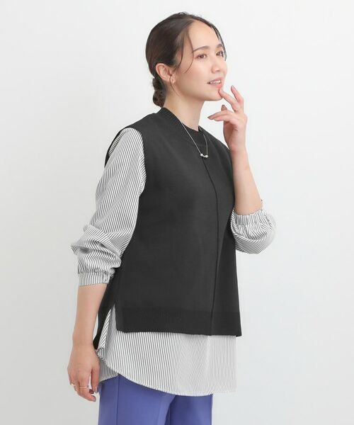 SHOO・LA・RUE / シューラルー ニット・セーター | 【S-LL/2点セット】着回し自在 ニットベスト＋フレアブラウス | 詳細6