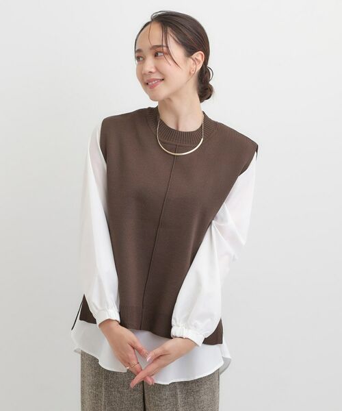 SHOO・LA・RUE / シューラルー ニット・セーター | 【S-LL/2点セット】着回し自在 ニットベスト＋フレアブラウス | 詳細9