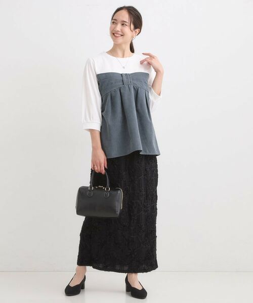 SHOO・LA・RUE / シューラルー カットソー | 【S-LL】気になるウエストもさり気なくカバー リボン風ドッキングトップス | 詳細11