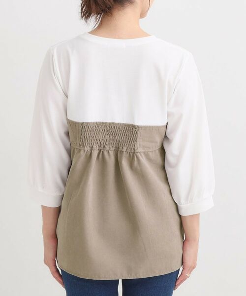 SHOO・LA・RUE / シューラルー カットソー | 【S-LL】気になるウエストもさり気なくカバー リボン風ドッキングトップス | 詳細15