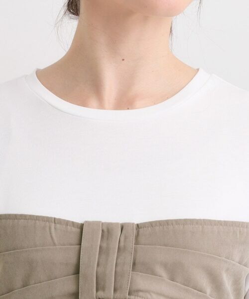 SHOO・LA・RUE / シューラルー カットソー | 【S-LL】気になるウエストもさり気なくカバー リボン風ドッキングトップス | 詳細16