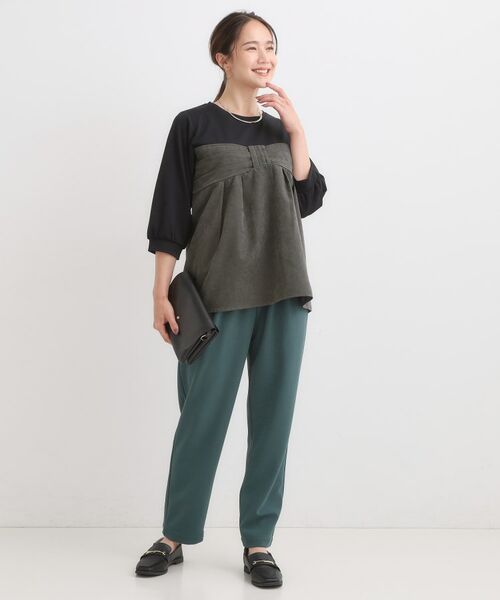 SHOO・LA・RUE / シューラルー カットソー | 【S-LL】気になるウエストもさり気なくカバー リボン風ドッキングトップス | 詳細7