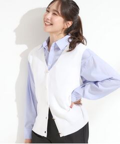 SHOO・LA・RUE / シューラルー ベスト | 【S-LL】ゴールドボタンが上品 大人のニットベスト