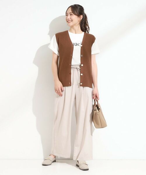 SHOO・LA・RUE / シューラルー ベスト | 【S-LL】ゴールドボタンが上品 大人のニットベスト | 詳細11