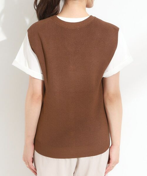 SHOO・LA・RUE / シューラルー ベスト | 【S-LL】ゴールドボタンが上品 大人のニットベスト | 詳細15