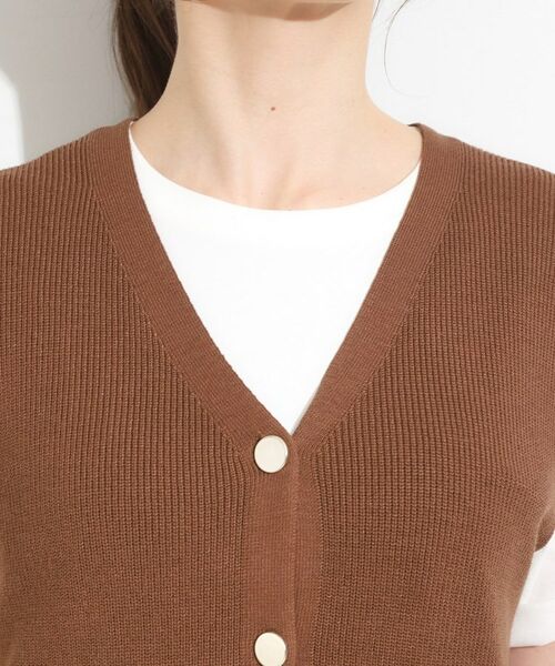 SHOO・LA・RUE / シューラルー ベスト | 【S-LL】ゴールドボタンが上品 大人のニットベスト | 詳細16
