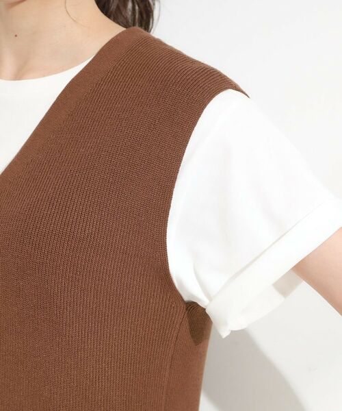 SHOO・LA・RUE / シューラルー ベスト | 【S-LL】ゴールドボタンが上品 大人のニットベスト | 詳細17