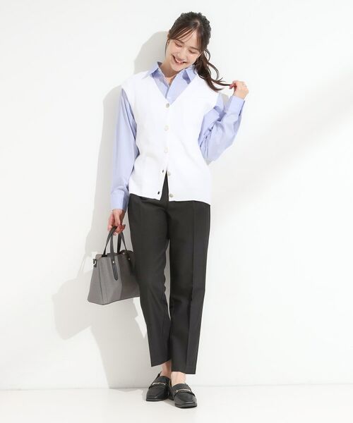 SHOO・LA・RUE / シューラルー ベスト | 【S-LL】ゴールドボタンが上品 大人のニットベスト | 詳細3