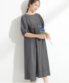 SHOO・LA・RUE / シューラルー ロング・マキシ丈ワンピース | 【S-LL】配色ステッチがアクセント デニムワンピース