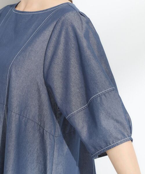 SHOO・LA・RUE / シューラルー ロング・マキシ丈ワンピース | 【S-LL】配色ステッチがアクセント デニムワンピース | 詳細14