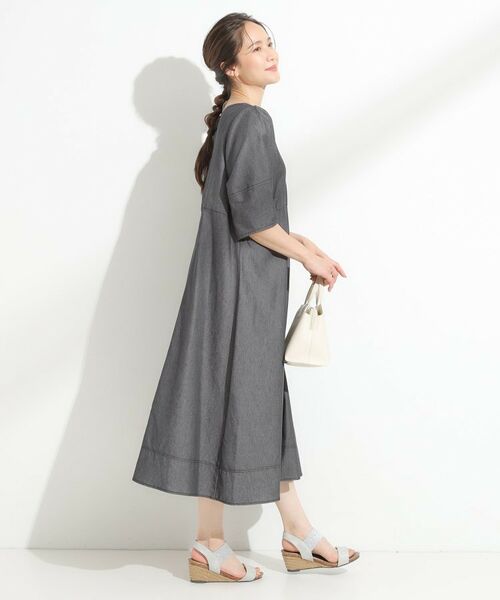 SHOO・LA・RUE / シューラルー ロング・マキシ丈ワンピース | 【S-LL】配色ステッチがアクセント デニムワンピース | 詳細2