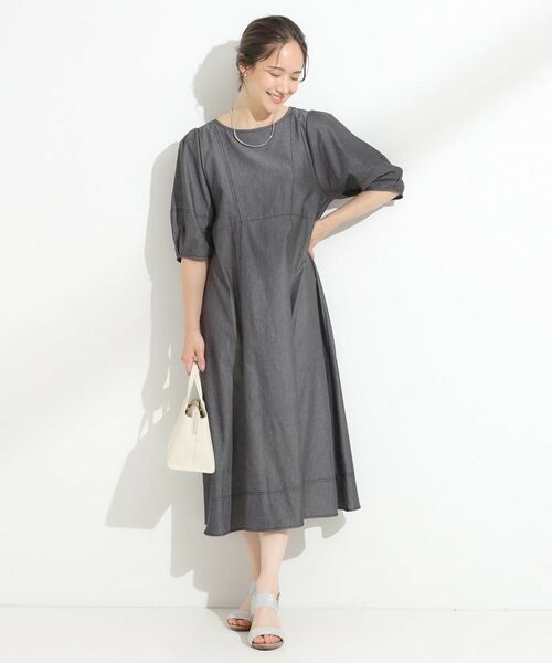 SHOO・LA・RUE / シューラルー ロング・マキシ丈ワンピース | 【S-LL】配色ステッチがアクセント デニムワンピース | 詳細3