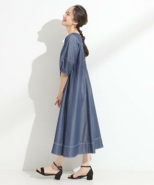 SHOO・LA・RUE / シューラルー ロング・マキシ丈ワンピース | 【S-LL】配色ステッチがアクセント デニムワンピース | 詳細6