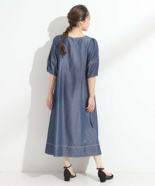SHOO・LA・RUE / シューラルー ロング・マキシ丈ワンピース | 【S-LL】配色ステッチがアクセント デニムワンピース | 詳細7