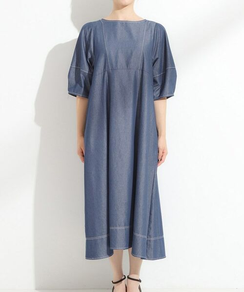 SHOO・LA・RUE / シューラルー ロング・マキシ丈ワンピース | 【S-LL】配色ステッチがアクセント デニムワンピース | 詳細9