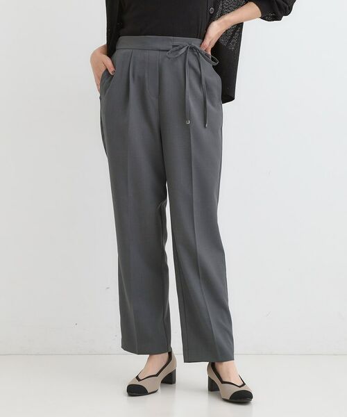 SHOO・LA・RUE / シューラルー パンツ | 【S-LL】ウエストリボンがアクセント ゆったりテーパードパンツ | 詳細1