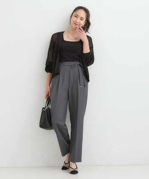 SHOO・LA・RUE / シューラルー パンツ | 【S-LL】ウエストリボンがアクセント ゆったりテーパードパンツ | 詳細3