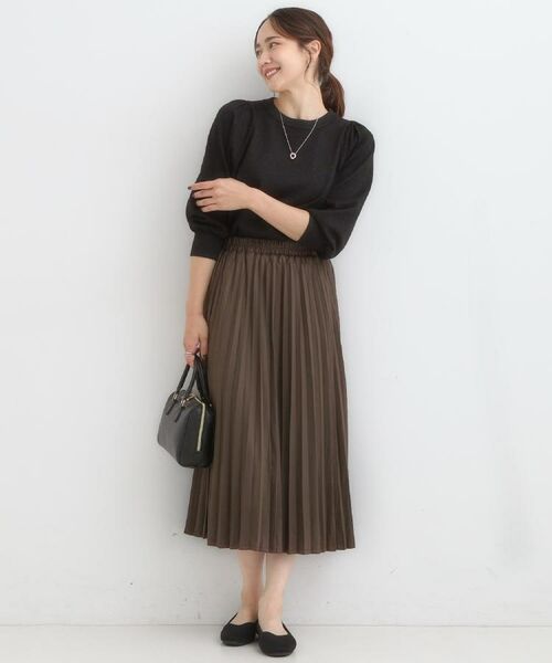 SHOO・LA・RUE / シューラルー ロング・マキシ丈スカート | 【着丈選べる】きれいめにもカジュアルにも レザー調プリーツスカート | 詳細13