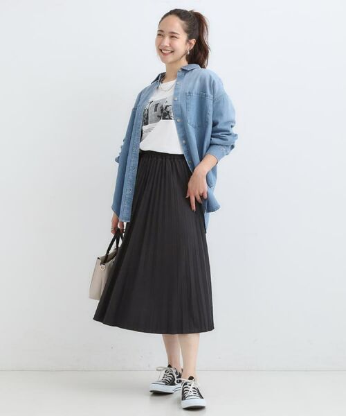 SHOO・LA・RUE / シューラルー ロング・マキシ丈スカート | 【着丈選べる】きれいめにもカジュアルにも レザー調プリーツスカート | 詳細6