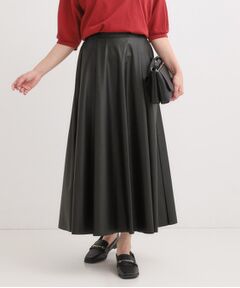 SHOO・LA・RUE / シューラルー ロング・マキシ丈スカート | 【S-LL】大人の抜け感 合皮フレアスカート