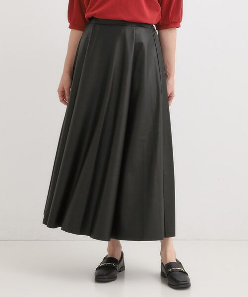 SHOO・LA・RUE / シューラルー ロング・マキシ丈スカート | 【S-LL】大人の抜け感 合皮フレアスカート | 詳細1
