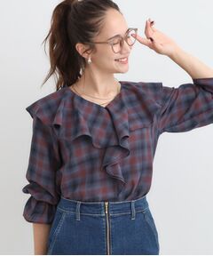 SHOO・LA・RUE / シューラルー シャツ・ブラウス | 【S-LL】きれいめカジュアルに チェック柄フリルブラウス