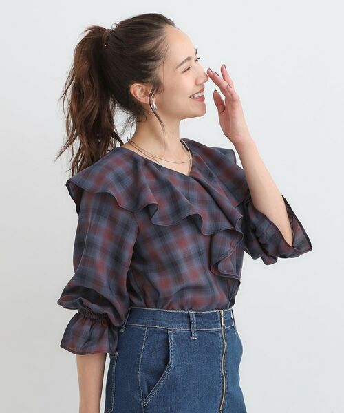 SHOO・LA・RUE / シューラルー シャツ・ブラウス | 【S-LL】きれいめカジュアルに チェック柄フリルブラウス | 詳細10