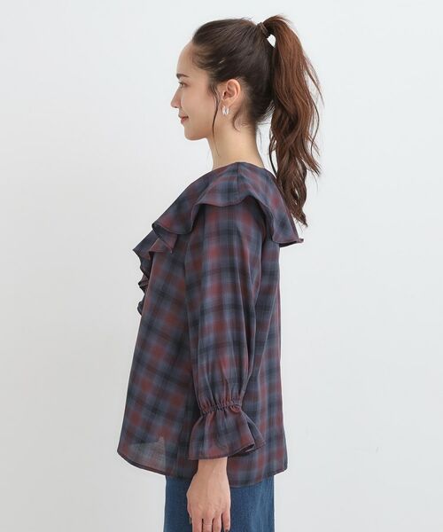 SHOO・LA・RUE / シューラルー シャツ・ブラウス | 【S-LL】きれいめカジュアルに チェック柄フリルブラウス | 詳細14