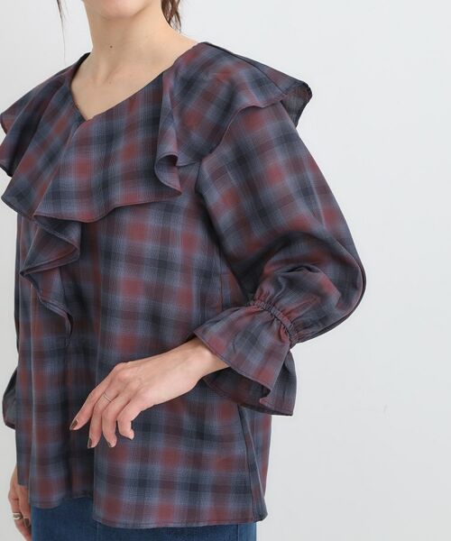 SHOO・LA・RUE / シューラルー シャツ・ブラウス | 【S-LL】きれいめカジュアルに チェック柄フリルブラウス | 詳細17