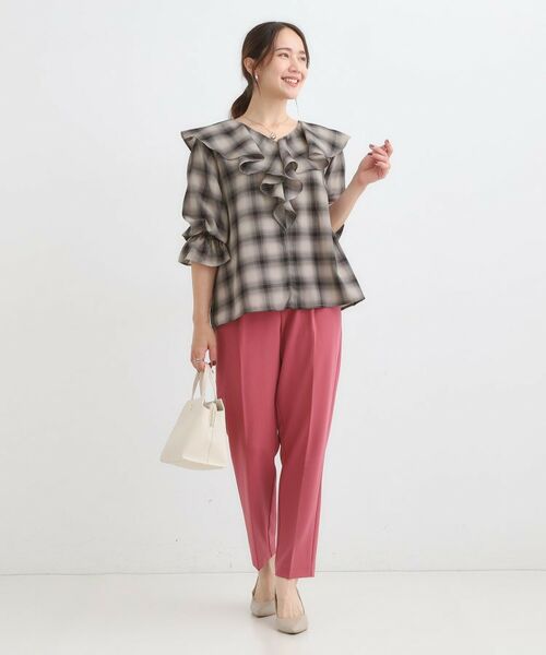 SHOO・LA・RUE / シューラルー シャツ・ブラウス | 【S-LL】きれいめカジュアルに チェック柄フリルブラウス | 詳細3