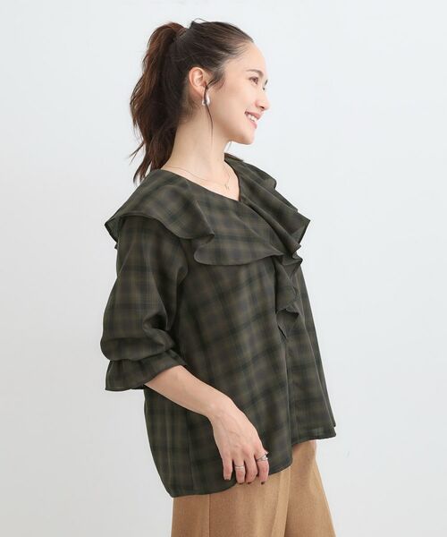 SHOO・LA・RUE / シューラルー シャツ・ブラウス | 【S-LL】きれいめカジュアルに チェック柄フリルブラウス | 詳細6
