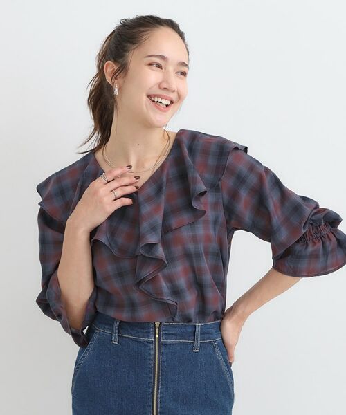SHOO・LA・RUE / シューラルー シャツ・ブラウス | 【S-LL】きれいめカジュアルに チェック柄フリルブラウス | 詳細9