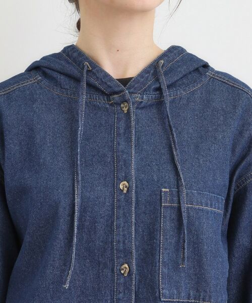 SHOO・LA・RUE / シューラルー Gジャン・デニムジャケット | 【S-LL】こなれ感ある着こなしに デニムフーディーブルゾン | 詳細12
