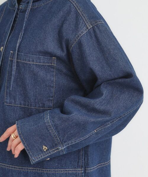 SHOO・LA・RUE / シューラルー Gジャン・デニムジャケット | 【S-LL】こなれ感ある着こなしに デニムフーディーブルゾン | 詳細14