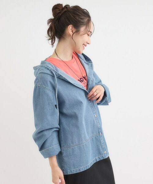 SHOO・LA・RUE / シューラルー Gジャン・デニムジャケット | 【S-LL】こなれ感ある着こなしに デニムフーディーブルゾン | 詳細2